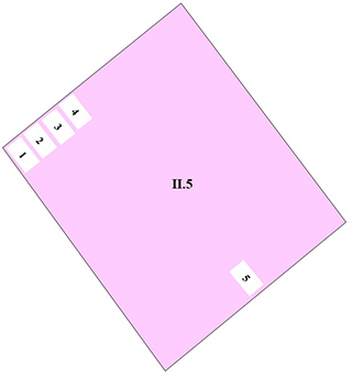 Pompeii Regio II(2) Insula 5. Plan of entrances 1 to 5